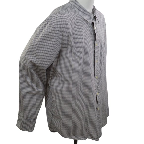 Aeropostale Men Sz XXL  Shirt Long Sleeves Plaid Pearl Blue Brown 100% Cotton - Picture 1 of 11